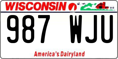 WI license plate 987WJU