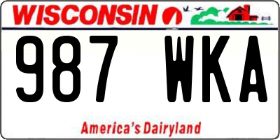 WI license plate 987WKA