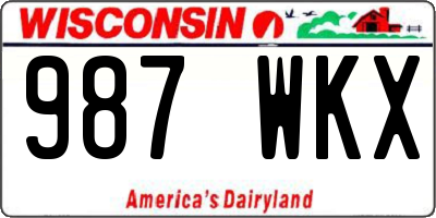 WI license plate 987WKX