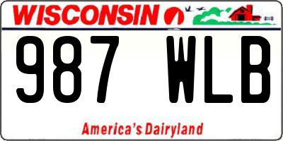 WI license plate 987WLB