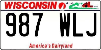 WI license plate 987WLJ