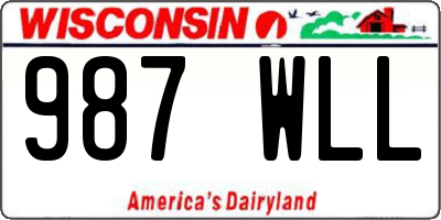 WI license plate 987WLL