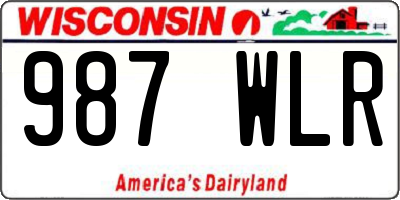 WI license plate 987WLR