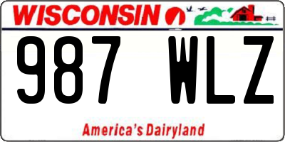 WI license plate 987WLZ