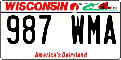 WI license plate 987WMA