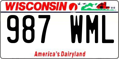 WI license plate 987WML