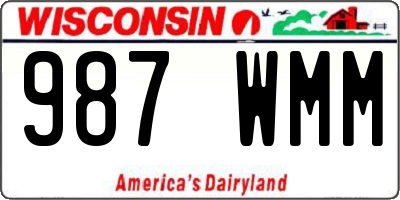 WI license plate 987WMM