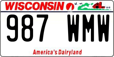 WI license plate 987WMW
