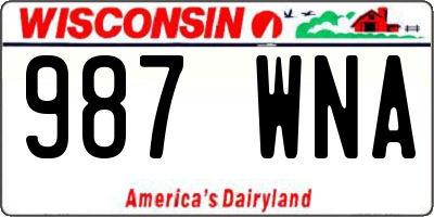 WI license plate 987WNA