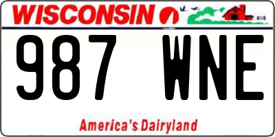 WI license plate 987WNE