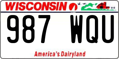 WI license plate 987WQU