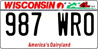 WI license plate 987WRO
