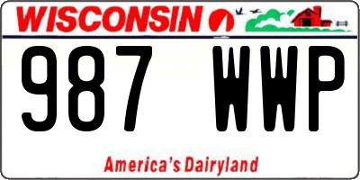 WI license plate 987WWP
