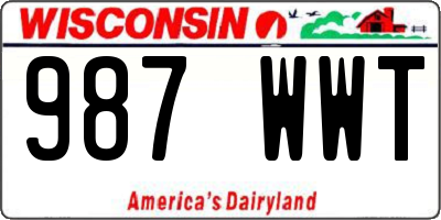 WI license plate 987WWT