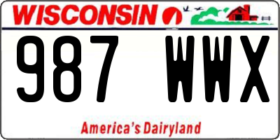WI license plate 987WWX