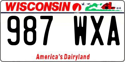 WI license plate 987WXA