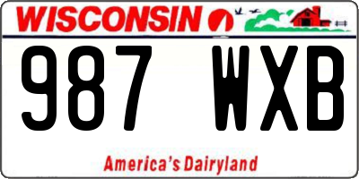 WI license plate 987WXB