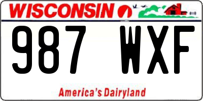 WI license plate 987WXF