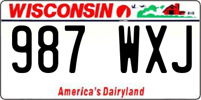 WI license plate 987WXJ