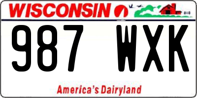WI license plate 987WXK