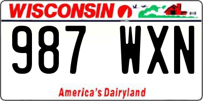 WI license plate 987WXN