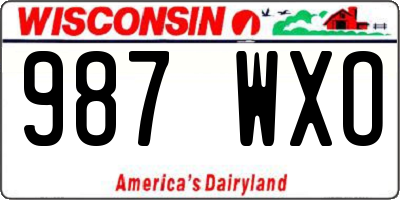WI license plate 987WXO