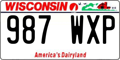 WI license plate 987WXP