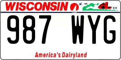 WI license plate 987WYG