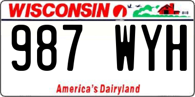 WI license plate 987WYH