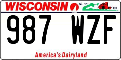 WI license plate 987WZF
