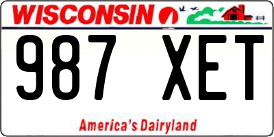 WI license plate 987XET