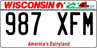 WI license plate 987XFM