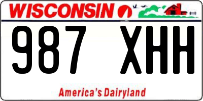 WI license plate 987XHH