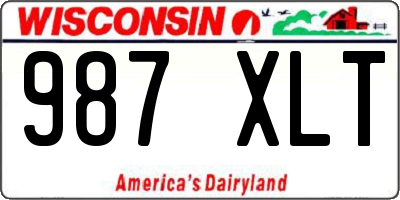WI license plate 987XLT