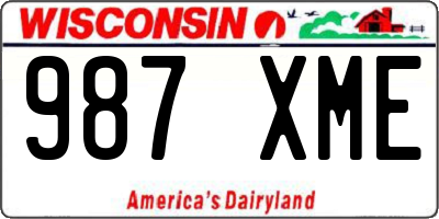 WI license plate 987XME