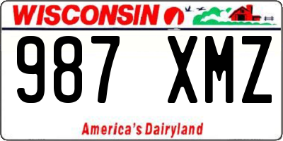 WI license plate 987XMZ