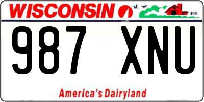 WI license plate 987XNU