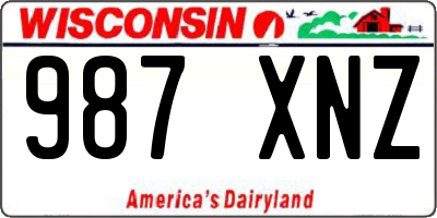 WI license plate 987XNZ