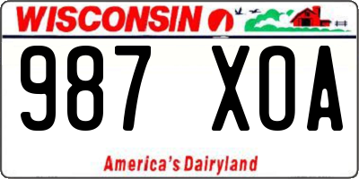 WI license plate 987XOA