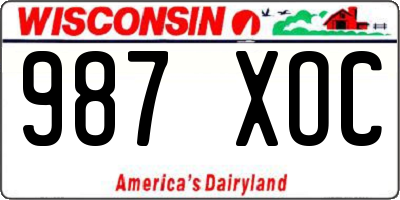 WI license plate 987XOC