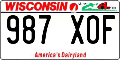 WI license plate 987XOF