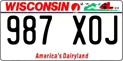 WI license plate 987XOJ