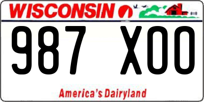 WI license plate 987XOO