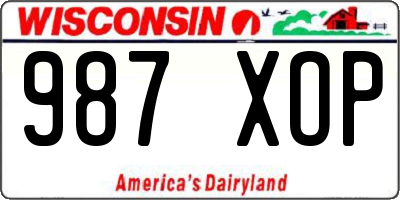 WI license plate 987XOP