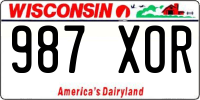 WI license plate 987XOR