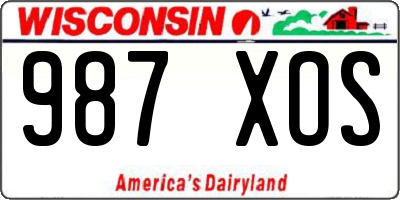 WI license plate 987XOS