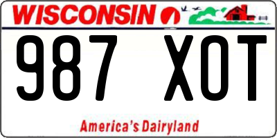 WI license plate 987XOT