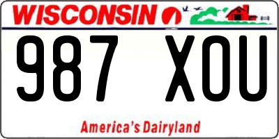 WI license plate 987XOU