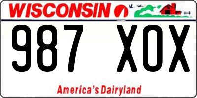 WI license plate 987XOX