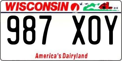WI license plate 987XOY